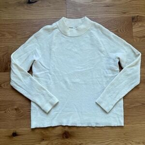 Athleta Cream Merino Wool Mock Neck Sweater